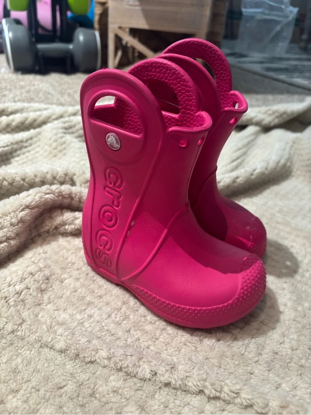 Crocs Toddler Handle it Rainboots in Pink Crush size Child 6 Like New